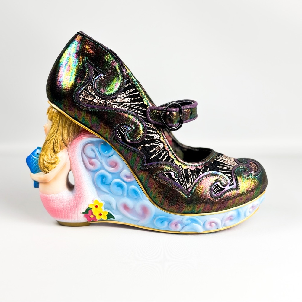 Irregular Choice Aquata Mermaid Heels | Sculpted Heel | Size 39 (US 8)
